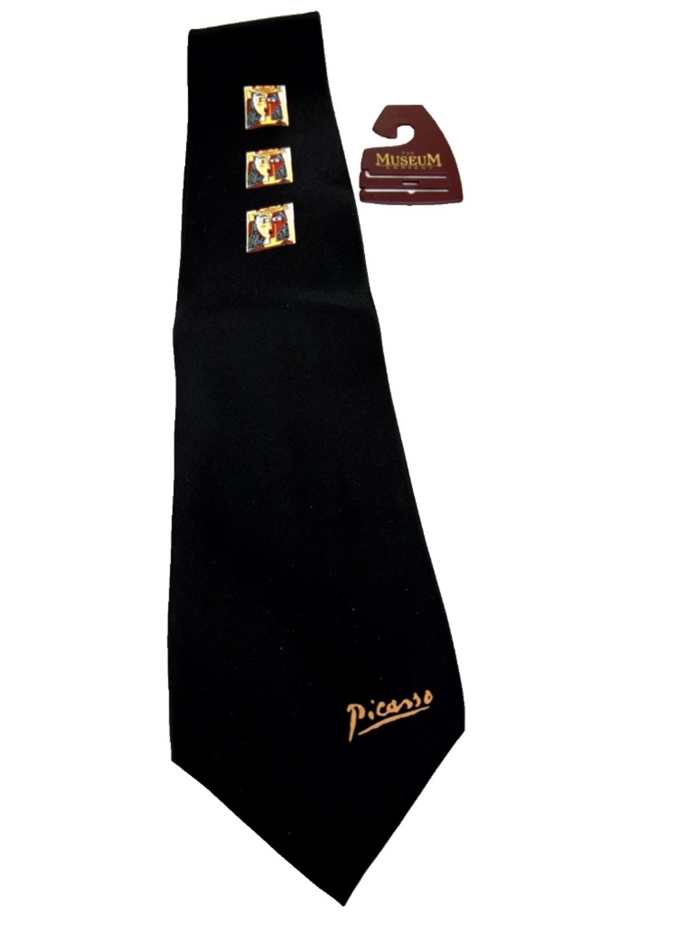 PABLO PICASSO “WOMAN WITH BOBBLE HAT” BLACK PURE SILK NECKTIE 58X3.75” RARE NWT